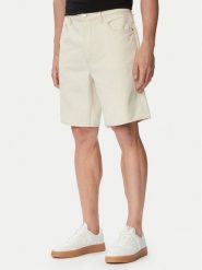 Guess Szorty jeansowe M6GDVB D1097 Kremowy Relaxed Fit. Białe szorty męskie Guess, z aplikacjami, z bawełny. Za 394.99 zł.