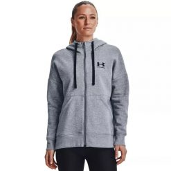 Bluza damska Under Armour Rival Fleece FZ Hoodie. Szare bluzy bez kaptura damskie Under Armour. Za 169.99 zł.