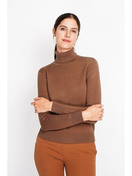 ASSUILI Golf w kolorze brązowym rozmiar: 40. Brązowe golfy damskie Assuili, bez wzorów, bez ramiączek. Za 143.56 zł.