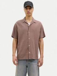 Jack & Jones Koszula Luke 12255781 Brązowy Relaxed Fit. Brązowe koszule męskie Jack & Jones, l, bez wzorów, z bawełny, bez kołnierzyka, bez ramiączek. Za 129.99 zł.