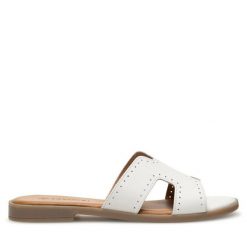 Klapki Lasocki. Białe klapki damskie Lasocki, bez wzorów, bez obcasa. Za 119.99 zł.