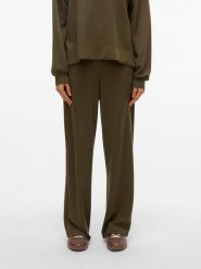 Vero Moda Spodnie w kolorze khaki rozmiar: M. Brązowe spodnie materiałowe damskie Vero Moda, bez wzorów, z materiału. Za 88.02 zł.