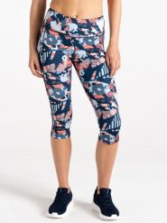 Dare 2b Legginsy sportowe "Influential II" w kolorze granatowo-błękitno-pomarańczowym rozmiar: 42. Brązowe legginsy damskie Dare 2b, bez wzorów, z materiału. Za 78.10 zł.