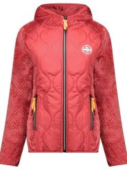 Geographical Norway Kurtka polarowa "Torsade" w kolorze koralowym rozmiar: XL. Czerwone kurtki damskie Geographical Norway, xl, bez wzorów, z polaru, bez kaptura. Za 196.24 zł.