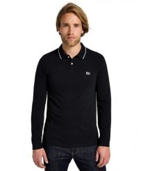 MESKA KOSZULKA POLO LEE LS PIQUE POLO BLACK BLACK 112322786. Czarne koszulki polo męskie Lee, s, bez wzorów, bez ramiączek. Za 99.99 zł.