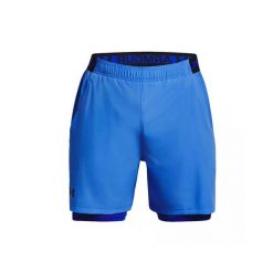 Krótki Under Armour VANISH WOVEN 2w1. Niebieskie szorty męskie Under Armour, bez wzorów, z materiału. Za 264.45 zł.