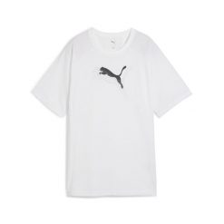 Damska koszulka Evostripe o luźnym kroju z grafiką PUMA White. Białe bluzki damskie Puma, bez wzorów, bez ramiączek. W wyprzedaży za 99.00 zł.