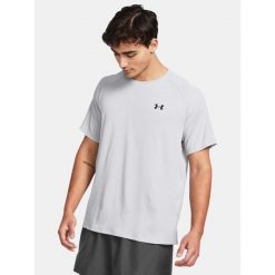 Koszulka T-Shirt Męski Treningowy Under Armour Szybkoschnący Biały. Białe t-shirty męskie Under Armour, m, bez wzorów, bez kołnierzyka. W wyprzedaży za 95.37 zł.