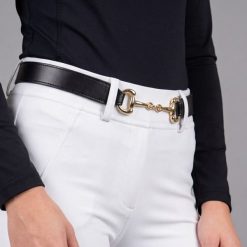 Skórzany pasek jeździecki GALOP WEAR model Wędzidło - premium quality. Czarne paski męskie GALOP WEAR, z aplikacjami, z nubiku, eleganckie. Za 249.00 zł.