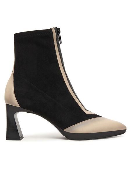 Hispanitas Botki BHI254186 Czarny. Czarne botki damskie Hispanitas, ze skóry, bez obcasa, na słupku, bez zapięcia. Za 589.99 zł.