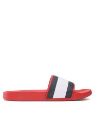 Tommy Hilfiger Klapki Rubber Th Flag Pool Slide FM0FM04263 Czerwony. Czerwone klapki i japonki męskie Tommy Hilfiger, z tworzywa sztucznego. Za 199.99 zł.