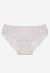 Jasnoszare Majtki Figi z Koronkowymi Wstawkami Amiora. Szare figi damskie Renee, l, bez wzorów, z bawełny. Za 9.99 zł.