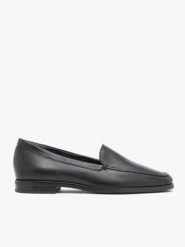 Czarne eleganckie mokasyny ze skóry licowej. Czarne mokasyny damskie Ryłko, ze skóry. Za 449.99 zł.