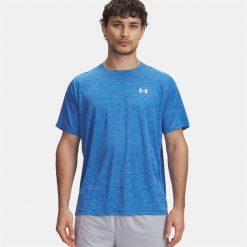 Koszulka T-Shirt Męski Treningowy Under Armour Szybkoschnący UA Tech. Niebieskie t-shirty męskie Under Armour, m, bez wzorów, bez kołnierzyka. Za 148.55 zł.