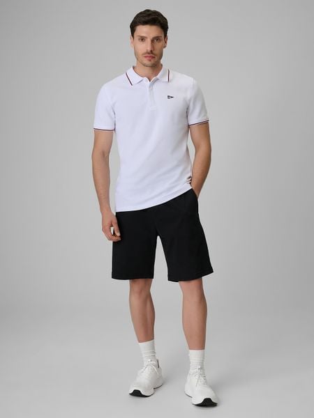 4F Spodenki casual męskie - czarne L. Czarne szorty męskie 4f, na lato, bez wzorów, z bawełny, casualowe. Za 149.99 zł.
