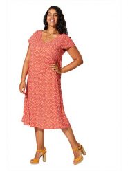 Aller Simplement Sukienka w kolorze czerwonym rozmiar: 42/44. Czerwone sukienki damskie Aller Simplement, bez wzorów, z wiskozy, klasyczne, bez kołnierzyka, bez ramiączek, midi. Za 144.58 zł.