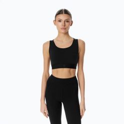Biustonosz treningowy Cardio Bunny Sport. Czarne biustonosze sportowe damskie Cardio Bunny, bez wzorów, z elastanu. Za 139.99 zł.