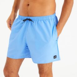 Spodenki surfingowe krótkie męskie Olaian 100 15" Hendaia Pockets. Niebieskie kąpielówki męskie OLAIAN, m, bez wzorów, z materiału. Za 34.99 zł.
