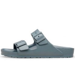 Klapki Birkenstock Arizona Eva Damskie. Szare klapki damskie Birkenstock, bez wzorów, bez obcasa. Za 272.40 zł.