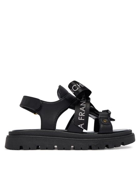 Elisabetta Franchi Sandały F4A2-E0588-1733999-S Czarny. Czarne sandały dziewczęce Elisabetta Franchi, ze skóry, bez zapięcia. Za 769.99 zł.