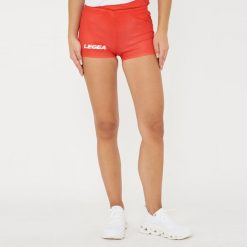 Szorty do biegania z elastycznym pasem czerwone. Czerwone spodenki sportowe damskie Legea, l, z bawełny, do biegania. Za 80.00 zł.