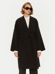 Weekend Max Mara Płaszcz wełniany 2425016011 Czarny Regular Fit. Czarne płaszcze damskie Weekend Max Mara, na zimę, bez wzorów, z wełny. Za 2,899.00 zł.