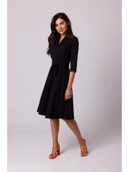 Be Wear Sukienka w kolorze czarnym rozmiar: L. Czarne sukienki damskie Be Wear, l, bez wzorów, z tkaniny, bez kołnierzyka, bez ramiączek, midi, rozkloszowane. Za 242.13 zł.