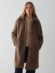 OPUS Płaszcz pluszowy w kolorze brązowym rozmiar: 36. Brązowe płaszcze damskie Opus, bez wzorów. Za 304.99 zł.