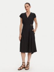 TWINSET Sukienka letnia 251TT2072 Czarny Loose Fit. Czarne sukienki damskie Twinset, na lato, bez wzorów, z lyocellu, bez kołnierzyka, bez ramiączek. Za 929.99 zł.