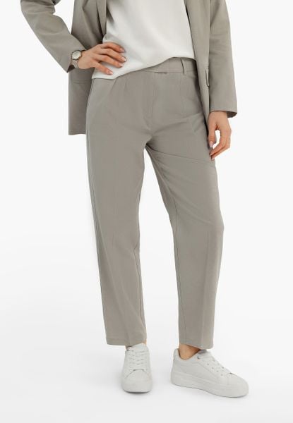 Materiałowe spodnie casual R-TERA. Spodnie materiałowe damskie Volcano, bez wzorów, z bawełny, casualowe. Za 169.99 zł.