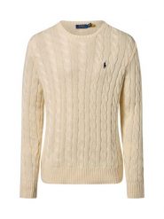 Polo Ralph Lauren Męski sweter z dzianiny Mężczyźni Bawełna biały jednolity, XL. Białe swetry męskie Polo Ralph Lauren, m, bez wzorów, z bawełny, bez kołnierzyka. Za 839.95 zł.