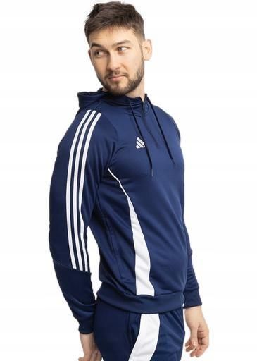Bluza męska adidas Tiro 24 Training Hooded. Niebieskie bluzy z kapturem męskie Adidas, m, z materiału. Za 165.99 zł.
