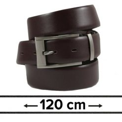 Pasek do Spodni Męski, Ciemny Brązowy 120cm, Skórzany, Elegancki, Możliwość Skrócenia -ZET. Brązowe paski męskie Zet, bez wzorów, ze skóry, eleganckie. Za 89.00 zł.