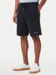 Guess Jeans Szorty sportowe M6GD49 KCPR1 Czarny Regular Fit. Czarne szorty męskie Guess Jeans, z aplikacjami, z bawełny, sportowe. Za 299.99 zł.