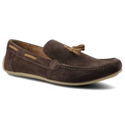 Brązowe Mokasyny Karino Męskie Stylowe Półbuty. Brązowe mokasyny męskie Karino, z bawełny, bez zapięcia. Za 189.00 zł.