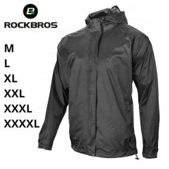Kurtka przeciwdeszczowa Rockbros oddychająca wiatroodporna. Czarne kurtki męskie ROCKBROS, xl, bez wzorów, sportowe, bez kaptura. Za 149.99 zł.