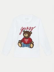 Guess Bluzka L5RI32 K8HM4 Biały Regular Fit. Białe t-shirty chłopięce Guess, z aplikacjami, z bawełny, bez ramiączek. Za 159.99 zł.