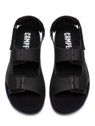 Camper Skórzane sandały "Oruga" w kolorze czarnym rozmiar: 41. Czarne sandały męskie Camper, z otwartym noskiem, bez zapięcia. Za 260.99 zł.