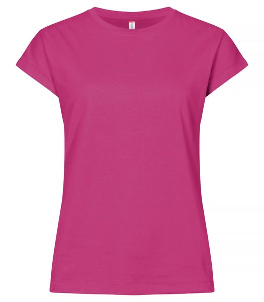 Clique Fashion Top Women - damska koszulka o luźnym kroju – Bright Cerise. Czerwone t-shirty damskie CLIQUE, m, bez wzorów, z bawełny, bez kołnierzyka. Za 112.45 zł.