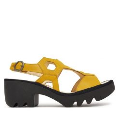 Sandały Fly London. Sandały damskie Fly London, bez wzorów, bez obcasa, na płaskiej podeszwie. Za 463.99 zł.