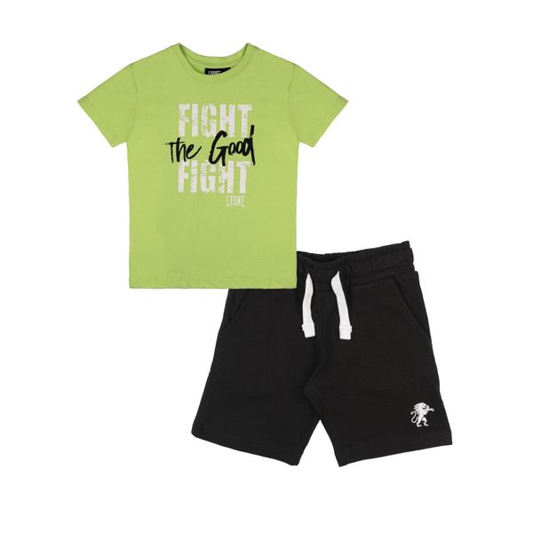 Koszulka z bawełna z kieszenie na co dzień. Zielone spodnie dresowe damskie LEONE 1947 APPAREL, bez wzorów, z bawełny, bez kołnierzyka. W wyprzedaży za 89.72 zł.