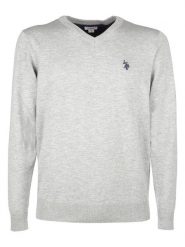 U.S. Polo Assn. Sweter w kolorze jasnoszarym rozmiar: L. Szare swetry męskie U.S. Polo Assn., l, bez wzorów, z bawełny, bez kołnierzyka. Za 144.92 zł.
