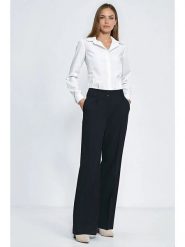 Nife Spodnie w kolorze czarnym rozmiar: 36. Czarne spodnie materiałowe damskie Nife, bez wzorów, z materiału. Za 187.52 zł.