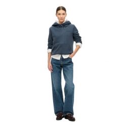 Damska bluza z kapturem z logo półszorowana Superdry Essential. Niebieskie bluzy z kapturem damskie Superdry., l. Za 385.15 zł.