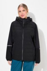 Damskie Funkcjonalna kurtka hybrydowa HYPRAR wodoodporna ze stretchem. Czarne kurtki damskie Ulla Popken, plus size, bez wzorów, z materiału, z kapturem. Za 639.99 zł.
