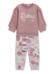Guess Komplet bluza i legginsy A6YG09 K3916 Różowy jasny Regular Fit. Czerwone bluzy i bluzki niemowlęce Guess, z aplikacjami, z bawełny, bez ramiączek, bez kaptura. Za 214.99 zł.
