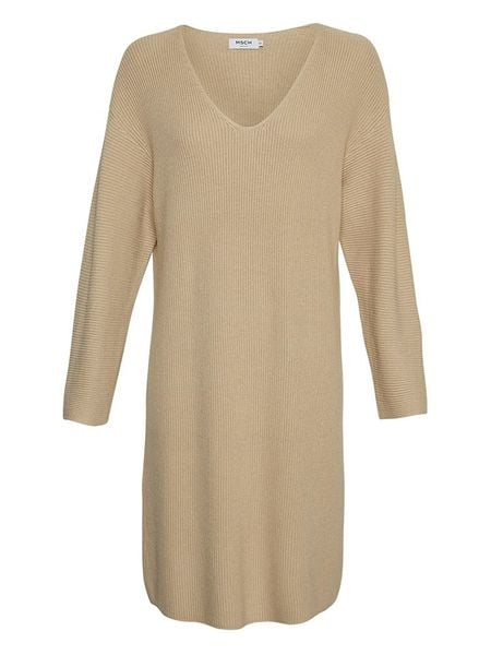 MOSS COPENHAGEN Sukienka "Marthea Rachelle" w kolorze beżowym rozmiar: S/M. Brązowe sukienki damskie MOSS COPENHAGEN, na co dzień, m, bez wzorów, prążkowane, bez kołnierzyka, bez ramiączek, midi, proste. Za 113.90 zł.