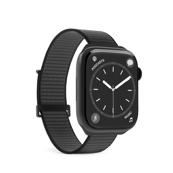 Pasek Sport do Apple Watch 38/40/41 mm. Czarne paski męskie PURO, bez wzorów, z materiału, sportowe. Za 78.85 zł.