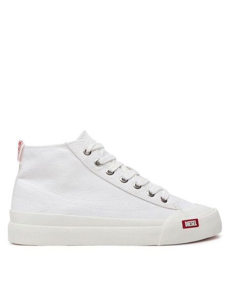 Diesel Trampki S-Athos Mid W Y03334 P2994 H7528 Biały. Białe trampki i tenisówki damskie Diesel, bez wzorów, z materiału. Za 449.99 zł.