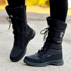 Czarne zimowe śniegowce damskie z membraną American Club Softshell Sn07/25. Czarne kurtki softshell damskie American CLUB, s, bez wzorów, z jeansu, bez kaptura. Za 259.00 zł.